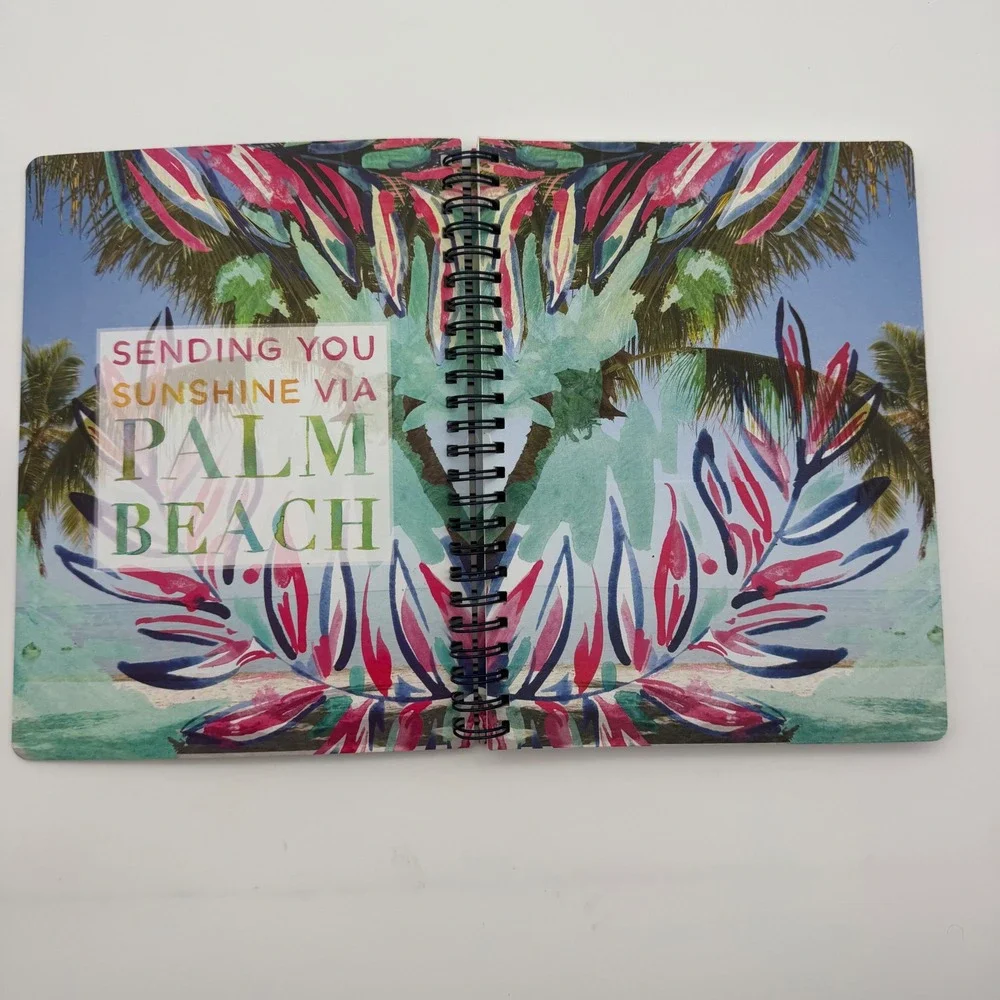 Lilly Pulitzer Floral Spiral Notebook Navy Pink Green Lined Journal Palm Beach